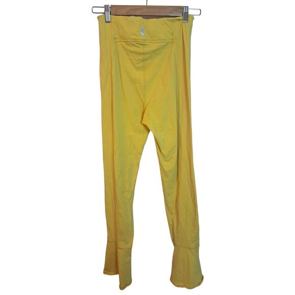 Free People Yellow High Waist Legging Flare Ankle Sz M - Picture 2 of 6